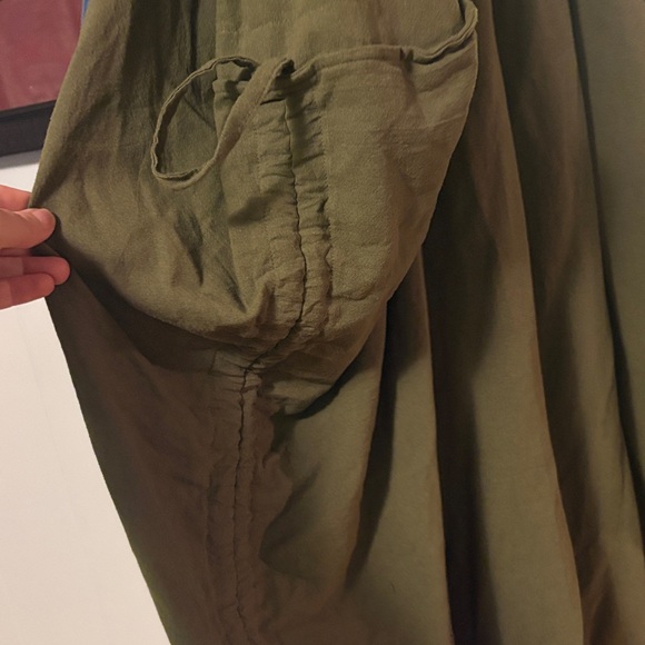 Thaluta Asymmetrical Olive Skirt - Picture 4 of 5